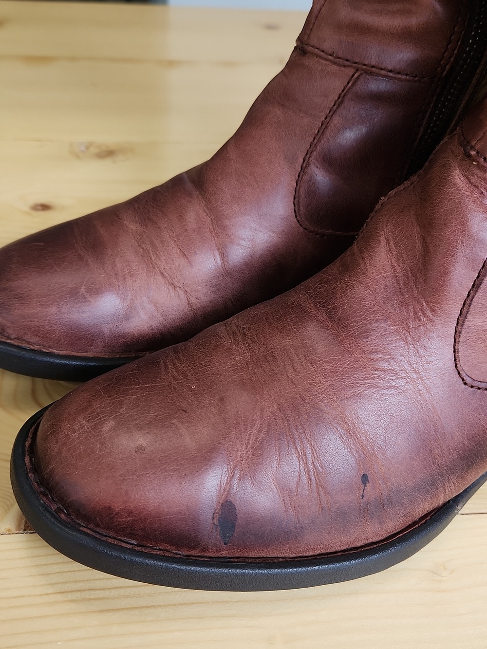 Born Cuatros Buckle Distressed Leather Womens Riding Knee High Boots Size 7.5 - Picture 17 of 17